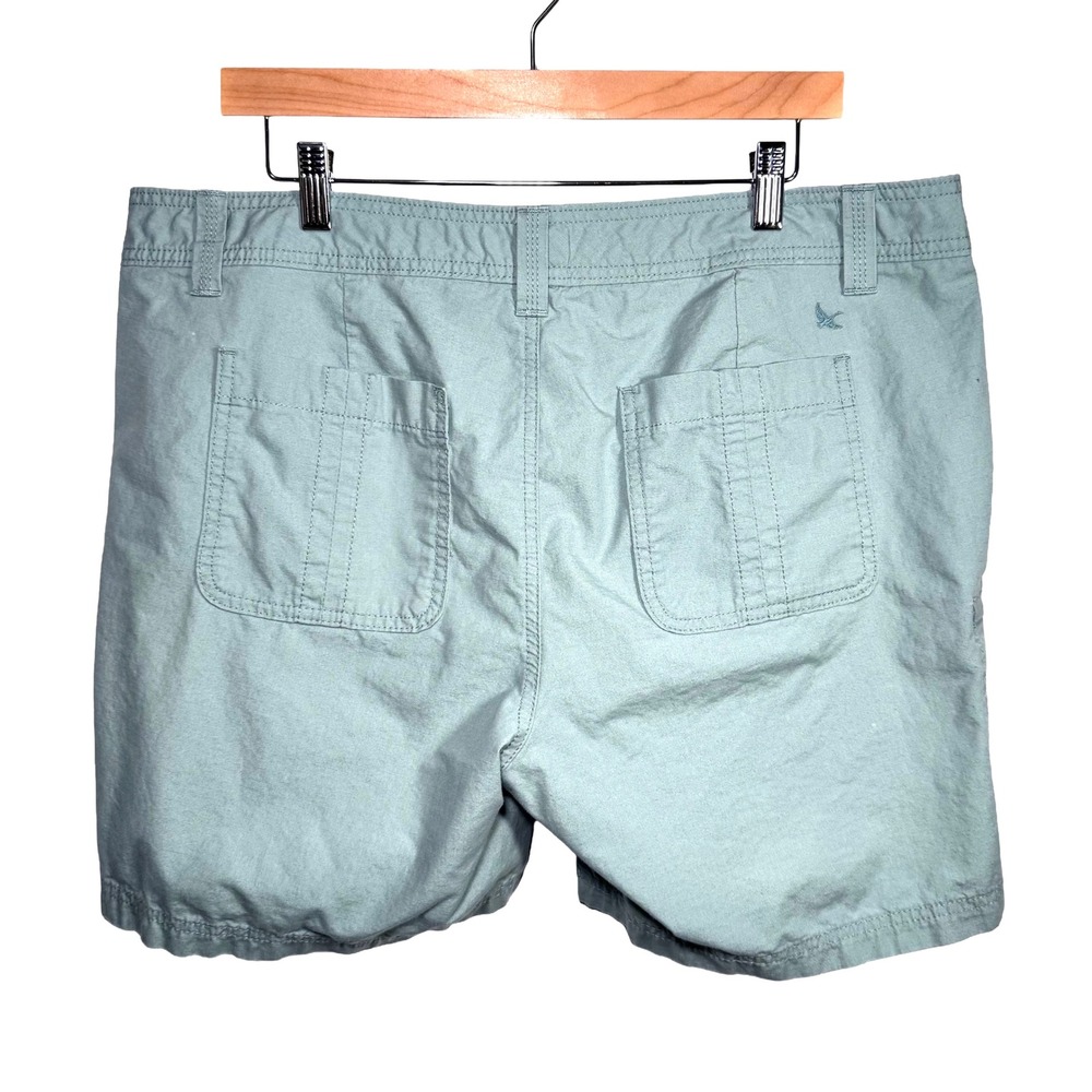 Eddie Bauer Womens Cargo Hiking Shorts 16 Blue Ripstop 100% Cotton Utility Trail - Picture 3 of 11
